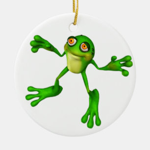 Décoration En Céramique Cute Froggy verte