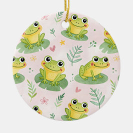 Décoration En Céramique Cute frogs Pattern