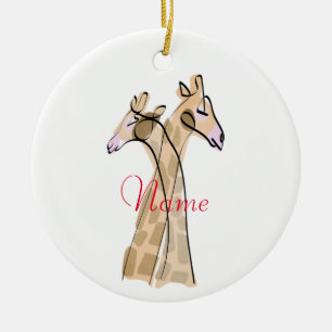 Décoration En Céramique Cute Giraffe Couple Thunder_Cove