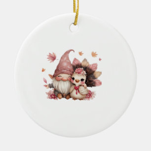Décoration En Céramique Cute Gnome de Thanksgiving avec Illustration de Di
