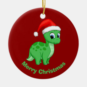 Décoration En Céramique Cute Green Baby Brontosaurus Dinosaur