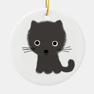 Décoration En Céramique Cute Grey Kitten   Adorable Kitty Chat Vacances