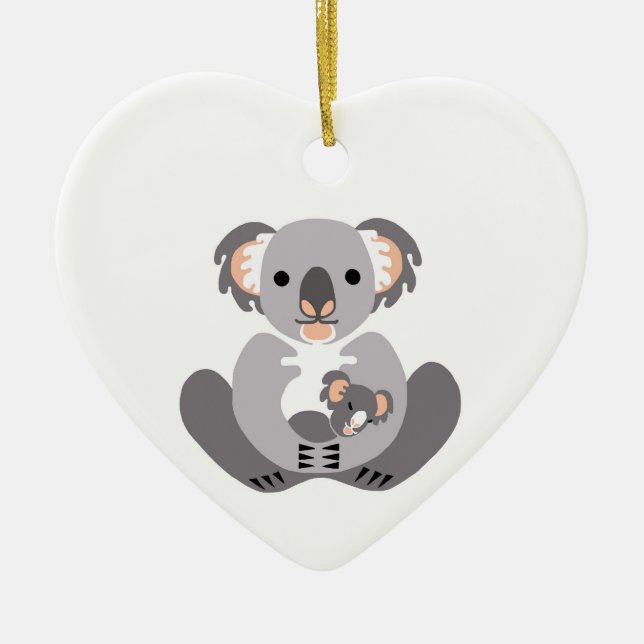 Décoration En Céramique Cute J'aime KOALAS -Marsupial- Vert (Devant)