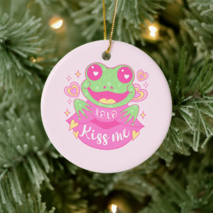 Décoration En Céramique Cute Kiss Me Frog - Xoxo