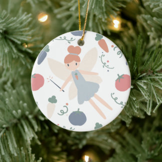 Décoration En Céramique Cute Pastel Whimsical Vegest Harvest Fairy