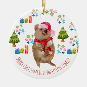Décoration En Céramique Cute Quokka Aussie Christmas