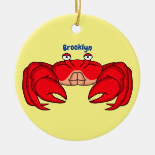 Décoration En Céramique Cute red crab cartoon
