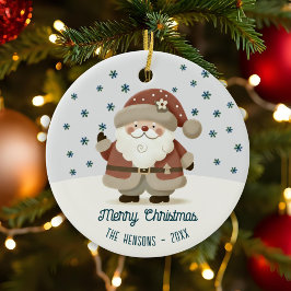 Décoration En Céramique Cute Santa Clause Snowflakes Drawing Christmas