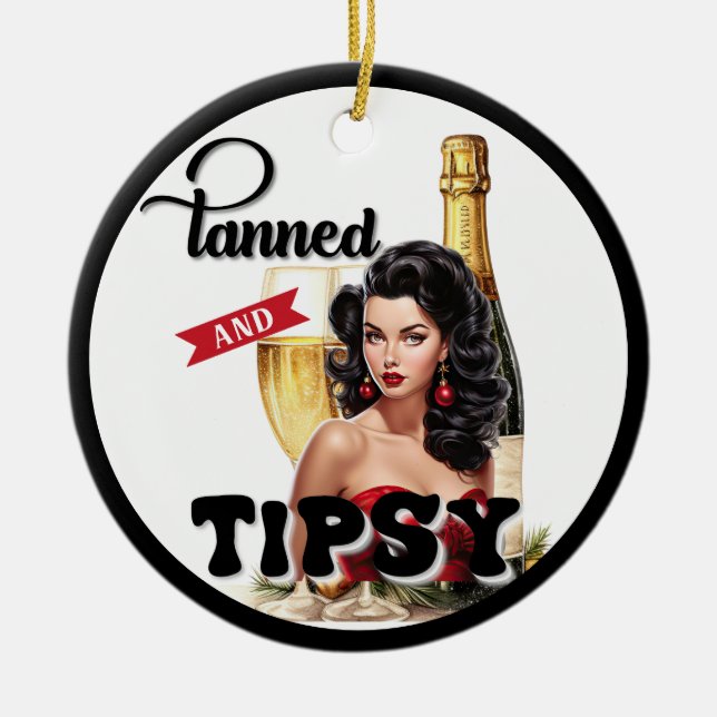 Décoration En Céramique Cute tannées et tipsy Pinup (Devant)