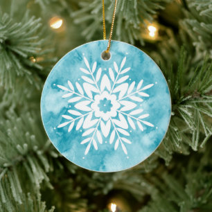 Décoration En Céramique Cyan Aquarelle
