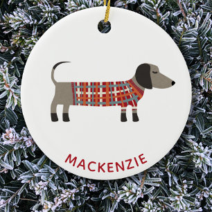 Décoration En Céramique Dachshund Saucisse Chien Nom Personnalisé