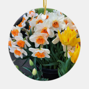 Décoration En Céramique Daffodiles & Tulipes, Oregon