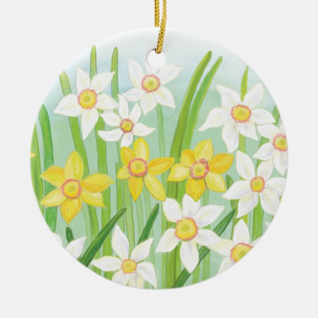 Décoration En Céramique Daffodiques de printemps (Devant)