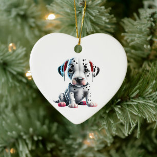 Décoration En Céramique Dalmatien Personnalisé de Puppy