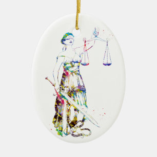 Décoration En Céramique Dame Justice