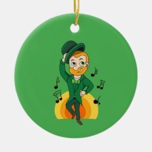 Décoration En Céramique Dancing leprechaun, dessin animé de la Saint Patri
