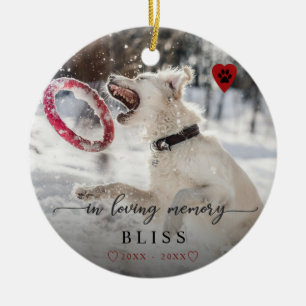 Décoration En Céramique Dans Loving Memory Pet Photo Paw Print Monogram