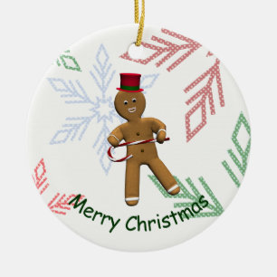 Décoration En Céramique Danser Caricature Gingerbread Homme