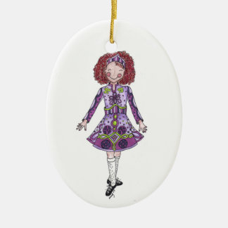 Décoration En Céramique Danseur irlandais en violet
