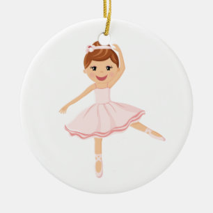 Décoration En Céramique Danseuse de ballerine avec les cheveux bruns