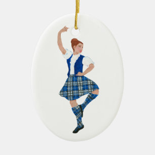 Décoration En Céramique Danseuse des Highlands écossais - Tartan Nevil