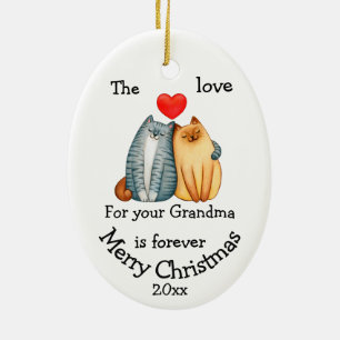 Décoration En Céramique Dated Christmas Chat Love For your Grand'ma Citati