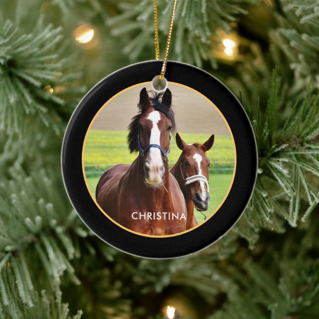 Décoration En Céramique De beaux chevaux personnalisés (Arbre)