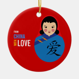 Décoration En Céramique De Chine avec la fille de souvenir d'adoption
