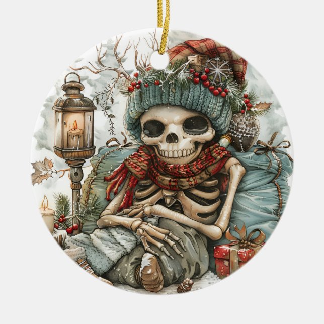 Décoration En Céramique Dead Cosy - Skeleton Vibes hiver" (Devant)