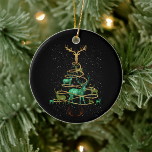 Décoration En Céramique Deer Buck Chasse Arbre de Noël