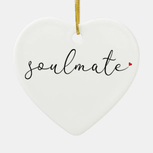 Décoration En Céramique Définition de l'âme sœur par Script Love Heart