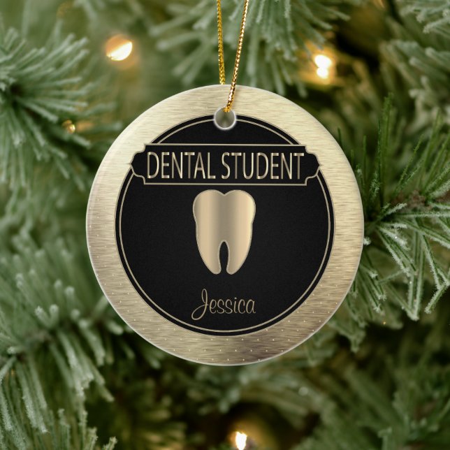 Décoration En Céramique 🦷 dentaire étudiant - Noir et Or (Arbre)