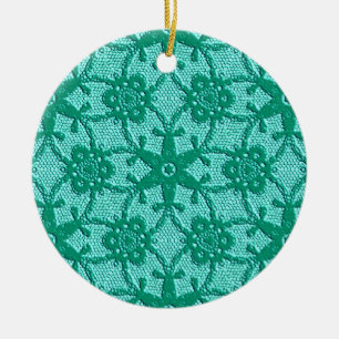 Décoration En Céramique Dentelle antique - turquoise et aqua