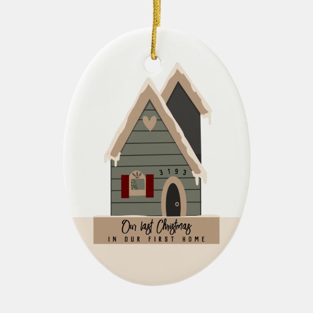 Décoration En Céramique Dernier Noël Premier Accueil Personnalisé (Devant)