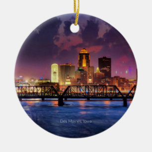 Décoration En Céramique Des Moines, Iowa, paysage urbain