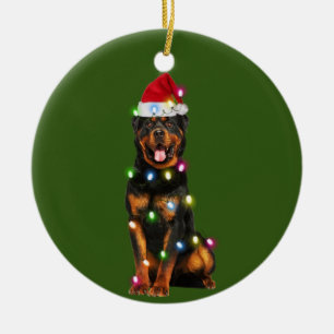 Décoration En Céramique Des Rottweilers avec des cafés de Noël