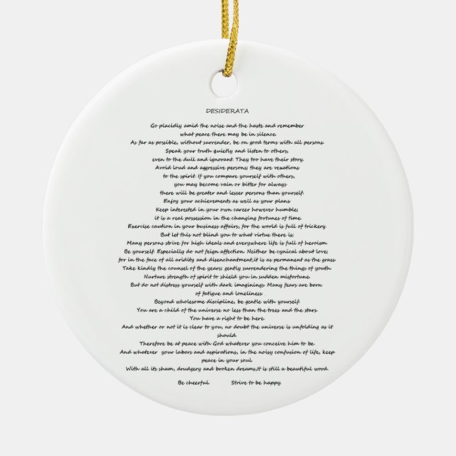 DÉCORATION EN CÉRAMIQUE DESIDERATA MAX ERHMANN ORNAMENT (Devant)