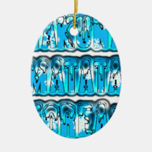 Décoration En Céramique Design bleu vintage Zombi Design Hakuna Matata K