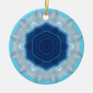 Décoration En Céramique Design Crystal Agate Bleu !