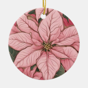 Décoration En Céramique Design rose de Noël Poinsettia