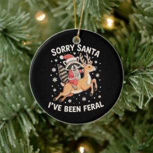 Décoration En Céramique Désolé Santa j'ai été Raton laveur férocé Noël Ren