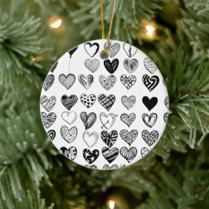 Décoration En Céramique Dessin adorable du coeur noir