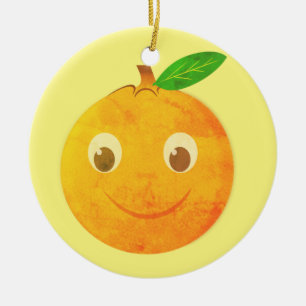 Décoration En Céramique Dessin de cartoon vintage d'orange mignon