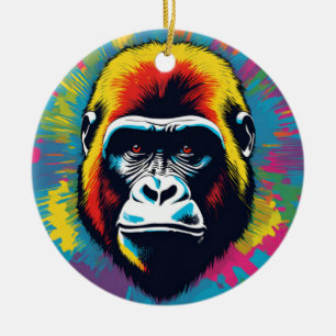 Décoration En Céramique Dessin de dessin de peinture Gorilla Pop