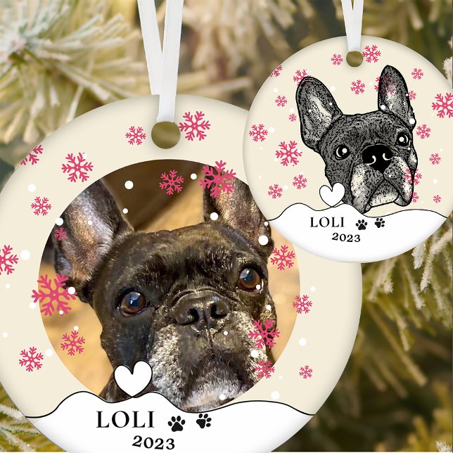 Décoration En Céramique Dessin manuel personnalisé de Bulldog français (Créateur téléchargé)