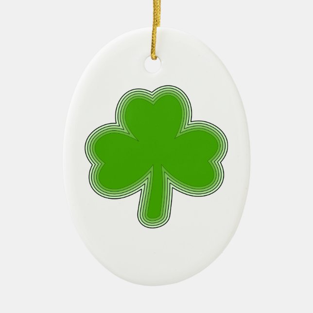Décoration En Céramique Dessin Shamrock de Saint Patrick (Devant)