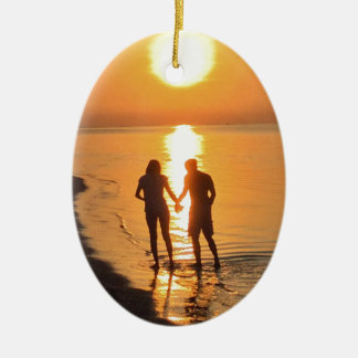 Décoration En Céramique Deux amants au lever de soleil