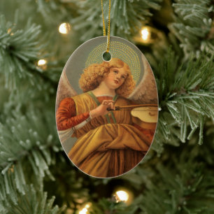 Décoration En Céramique Deux anges de la Renaissance Vintage par Melozzo d