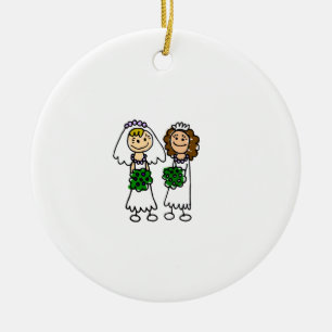 Décoration En Céramique Deux petites jeunes mariées mignonnes