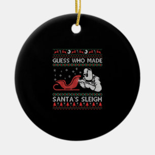Décoration En Céramique Devinez Qui A Fait De Père Noël Sleigh  Dons de 